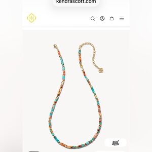 Kendra Scott Ember Gold Strand Necklace in Bronze Veined Turquoise - New!